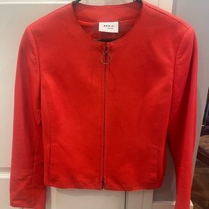 Red/Orange Akris Punto leather jacket
